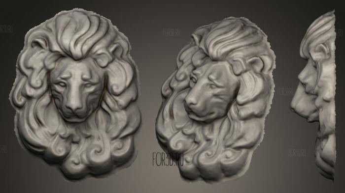 lion fountain head stl model for CNC